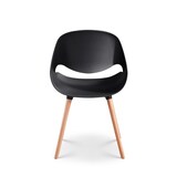 thumbnail of Lot de 4 chaises de salle à manger CHLOE noire et pieds en bois