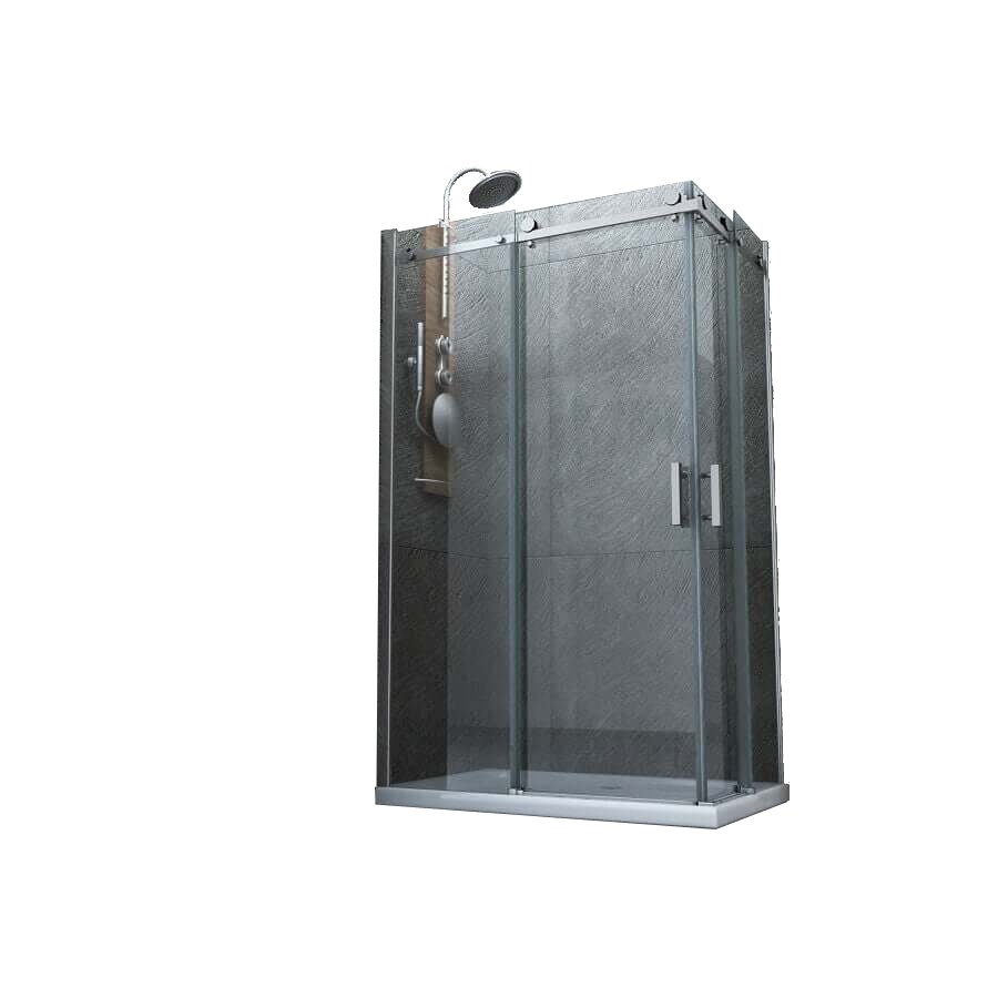 Box Doccia Cristallo 8mm Trasparente Doppio Scorrevole H195cm - Scorpius - 110x110