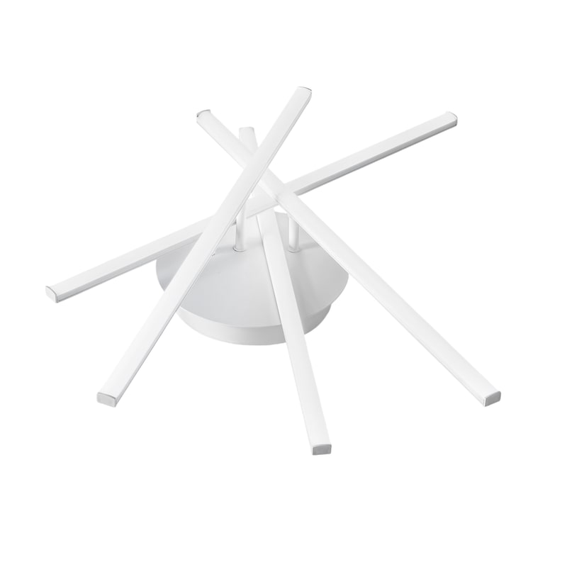 Plafon LED moderno Tullia 40W 2200lm luz natural 4000K, desenho geométrico branco, alumínio e silicone, IP20, LED integrado