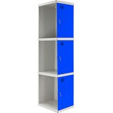 thumbnail of Spind AMEGO | HxBxT 180x40x50cm | 3 Abteile | Anbaumodul | Grau-Blau