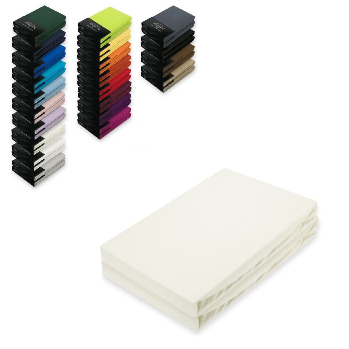 EXKLUSIV HEIMTEXTIL Jersey Spannbettlaken Doppelpack 60 x 120 - 70 x 140 cm Naturweiss