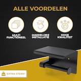 thumbnail of HGMD WC Rolhouder met Plankje - Zwart - Zelfklevend / Boren / Zonder Boren - Toiletrolhouder zwart - Toiletrolhouder zonder boren