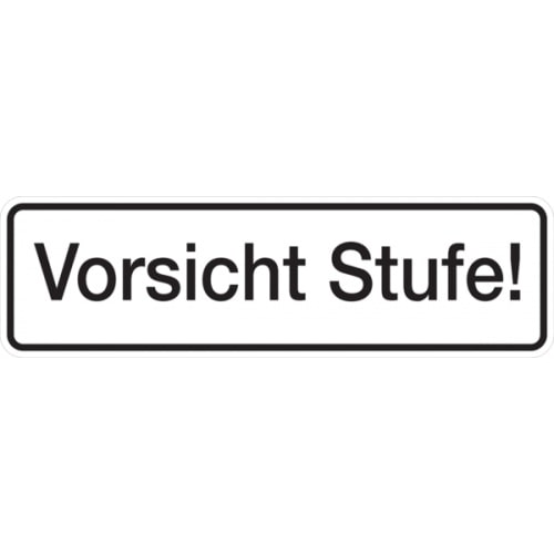 Hinweisschild, Vorsicht Stufe!, 70 x 240 mm - 240x70 mm Folie selbstklebend