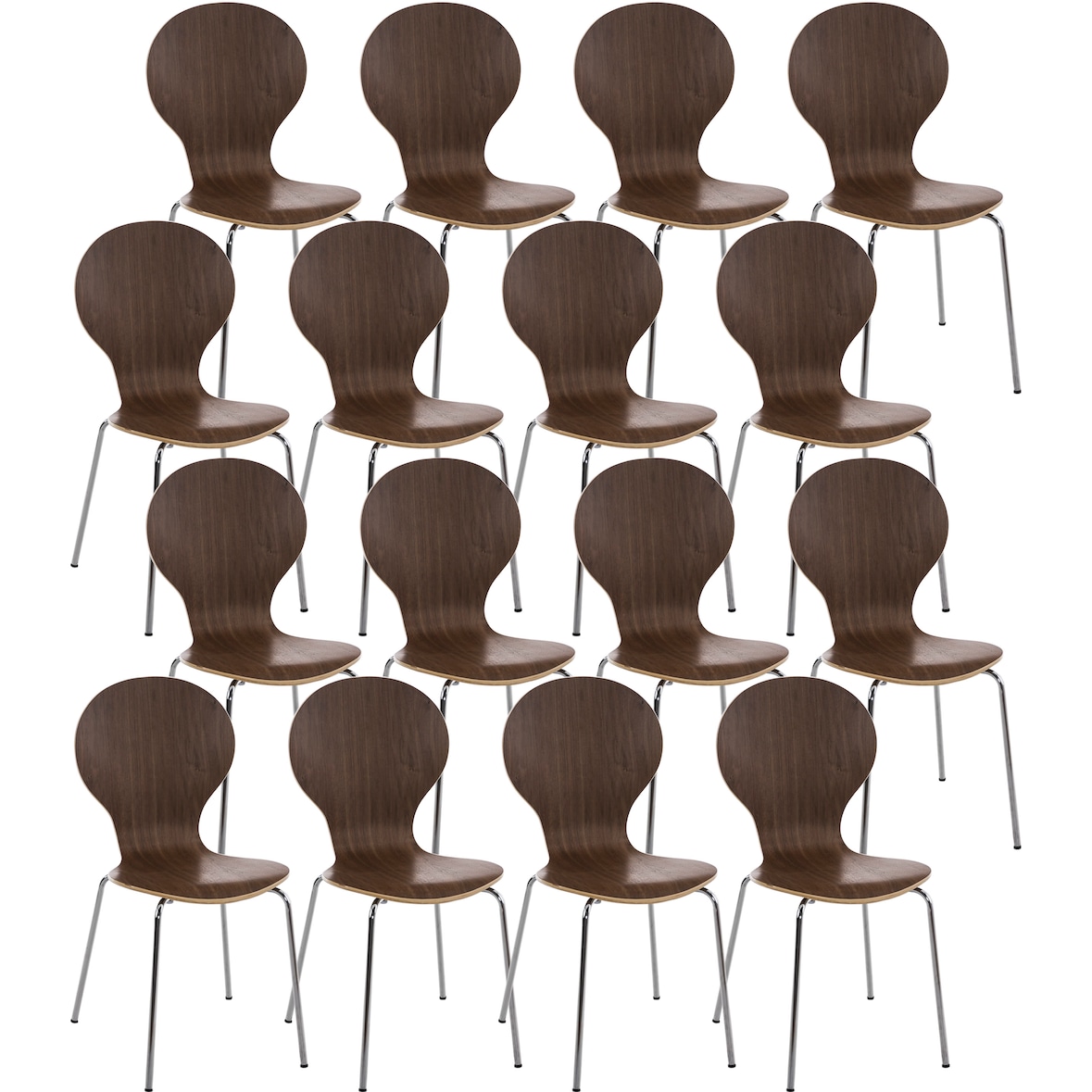 16 x Stapelstuhl DIEGO walnuss