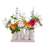 thumbnail of Jinfa 4 Set aus 7 kleinen Vasen auf festem Sockel | handgefertigte Blumenvasen Tischdeko | Antik-Weiß