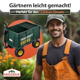 thumbnail of GARDEBRUK® Transportwagen 550kg Belastbar Profilräder Luftbereift Lenkachse Plane Bollerwagen Handwagen Gartenwagen
