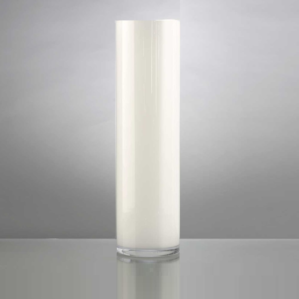 Vase cylindrique 52 cm blanc -  Rond Verre Lou De Castellane 0.01x15 cm