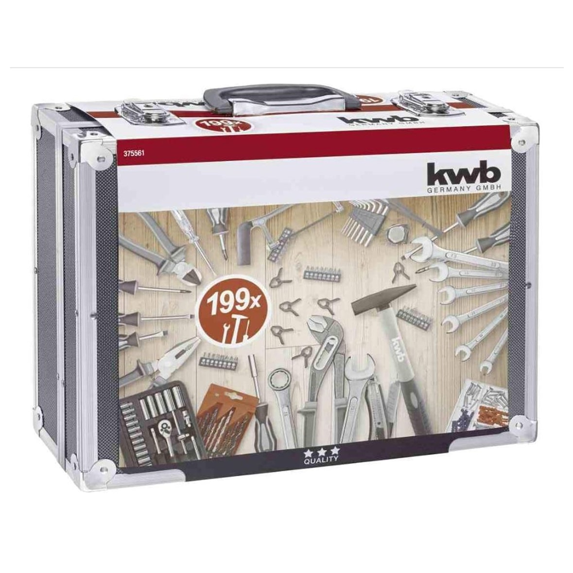 kwb Werkzeug-Koffer inkl. Werkzeug-Set, 199-teilig, gefüllt, robust und hochwertig
