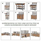 thumbnail of Merax Outdoor Küchenschrank L-Form, wetterfest, mit Spüle & Wasserhahn, Edelstahl-Arbeitsplatte, BBQ Grillstation mit Stauraum & Flaschenöffner, Grau