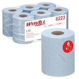 thumbnail of Essuyeur WypAll L10 Hygiène & Surfaces Alimentaires 6223 - Rouleau bleu à dévidage central - 6 rouleaux x 430 essuyeurs en papier