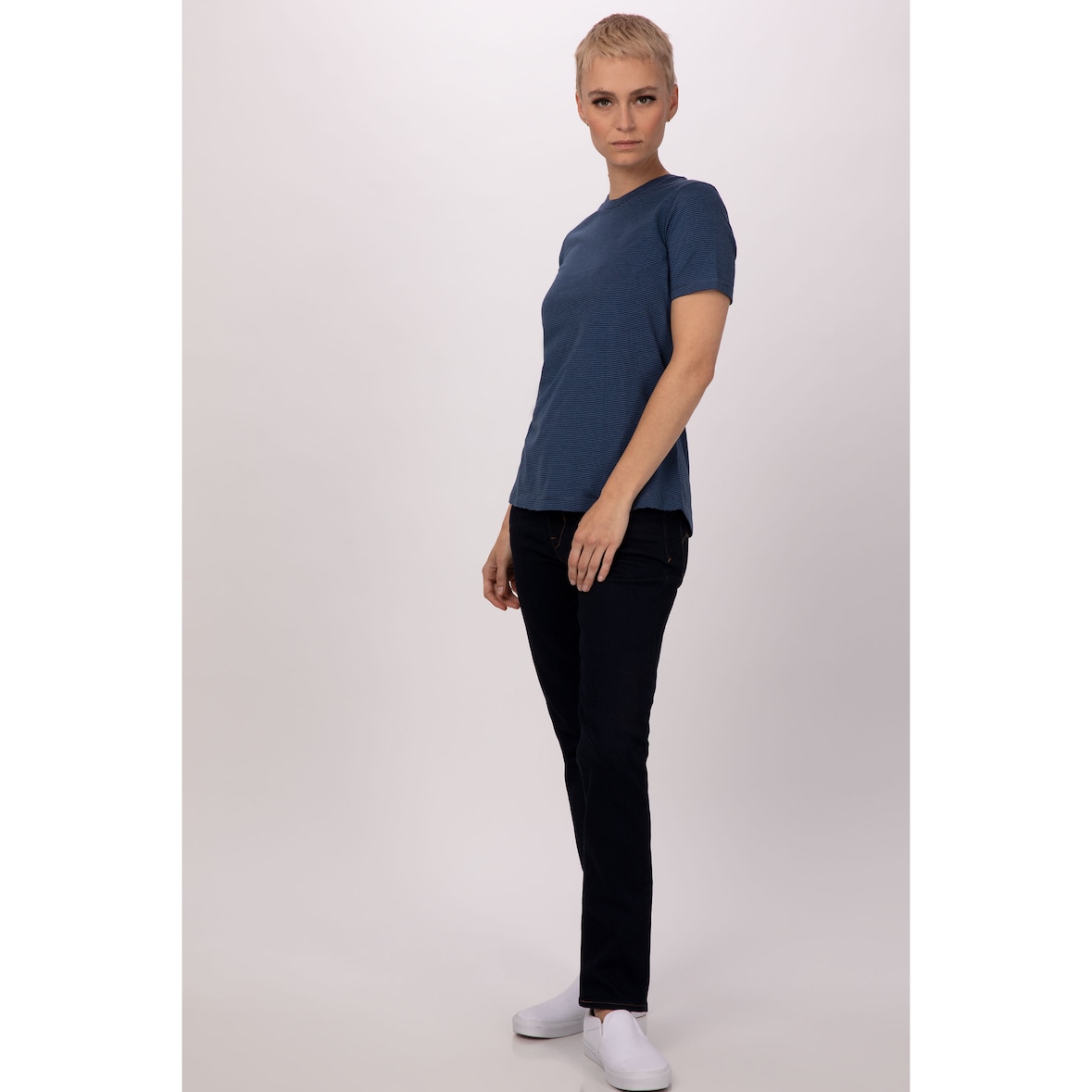 Chef Works® Gestreifte T-Shirts Damen Urban Collection Artikel SHT01W Blau Größe XL
