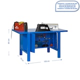 thumbnail of SimonRack Banco de Trabajo Taller, Capacidad Carga 600 kg, 830x1200x730 mm, Guarda Herramientas, Azul - BT-6