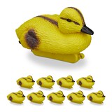 thumbnail of Relaxdays Teichente, 10er Set, schwimmende Entenküken, für den Gartenteich, Kunststoff, Deko Schwimmente, gelb/schwarz