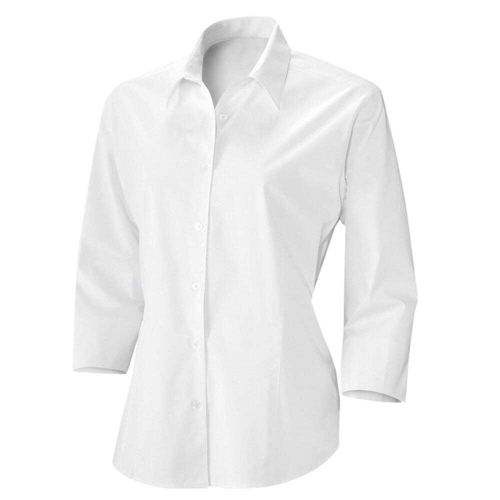 Bluse tailliert 3/4-Arm Farbe weiß Größe 48