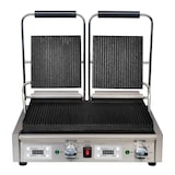 thumbnail of Parilla de contacto doble, ranurada, acero inoxidable, 21 x 54 x 32 cm, con temporizador, temp. hasta 300°C, 2.9 kW, Buffalo FC383