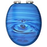 thumbnail of vidaXL Toilettensitz Soft-Close-Deckel MDF Blau Wassertropfen-Design