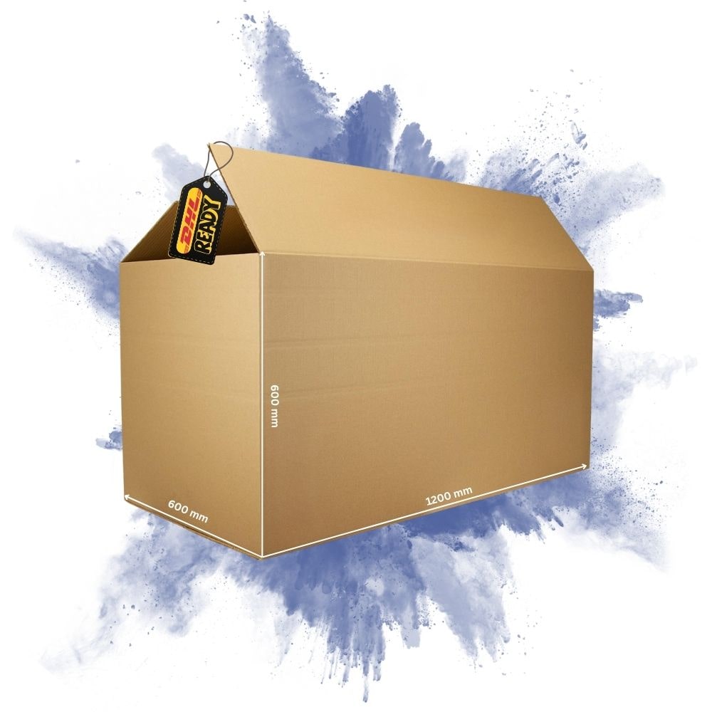 PROREGAL 1x Versandkarton 2-wellig | LxBxH 1200 x 600 x 600 mm | Mit Höhenriller & Belastbar bis 30 kg | Faltkarton Karton Paket für Versand mit DHL