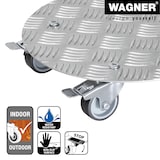 thumbnail of WAGNER Pflanzenroller ALASKA Ø 30 x 7,5 cm, Alu Riffelblech, Softrollen, Bremsen, Tragkraft 100 kg, DE Ware - 20700501
