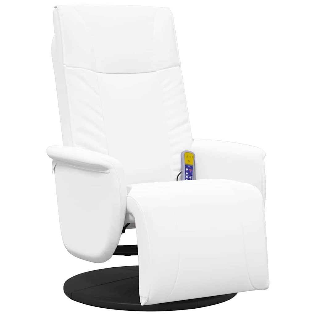 vidaXL Schwenkbarer Massagesessel Weiß 71 x 90 x 105 cm Kunstleder