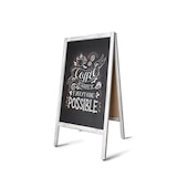 thumbnail of Kundenstopper Kreidetafel - Mit Holzrahmen - Für Innen & Außenbereiche - Weiß-Grau / 51 x 5,5 x 101,5 cm