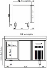 thumbnail of vaiotec TOPLINE Tiefkühltisch / 2-fach GN1/1 mit 2 Schubladen / 1 Tür, 1345 x 700 mm