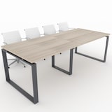 thumbnail of Oficit. Mesa de reuniones. Estructura metálica Marco Cerrado gris grafito con tablero haya. Fabricado en España. Medidas: 240x100cm (largo x ancho)