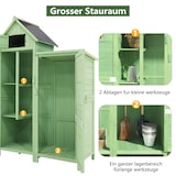 thumbnail of Merax Gerätehaus Gartenschrank Geräteschuppen Geräteschrank，118 x 54 x 173 cm, auch für kleine Gärten geeignet, Grünes, PVC-Dach