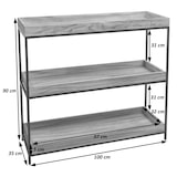 thumbnail of Regal HWC-K71, Standregal Pflanzregal Bücherregal, Holz Metall 3 Ablagen 90x100x35cm ~ dunkelbraun