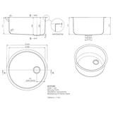 thumbnail of Combisteel Spülbecken rund aus Edelstahl mit Überlaufrohr 380mm Ø
