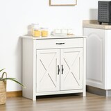thumbnail of Aparador de Cocina con 1 Cajón 2 Puertas y Estante Interior Ajustable Mueble Auxiliar Decorativo para Comedor Salón 80x39,7x80 cm Blanco Lavado
