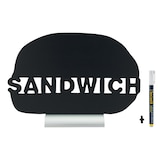 thumbnail of Securit® Pizarra de mesa - Silueta Sandwich - Base de aluminio - Rotulador de tiza incluido