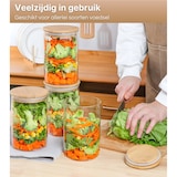 thumbnail of Five Stars® Voorraadpotten - Glas met deksel - 4 Delige Set - 1200 ML - Duurzaam - Inclusief Herschrijfbare Stickers & Pen