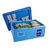 thumbnail of METRO Professional Thermobox Euronorm, EPP, 65 L, Toplader, mit Kühlakku-Deckel und Kunststoffeinlage, blau