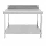 thumbnail of Table de Travail Inox 100x70cm avec Rebord et Étagère - Haute Capacité - Equipementpro