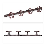 thumbnail of Relaxdays Wandgarderobe industrial, 4 Kleiderhaken, Pipeline, Gusseisen Deko, rustikal, HxBxT: 6,5 x 46,5 x 6 cm, braun