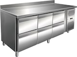 thumbnail of Gastro Edelstahl Kühltisch Kühltheke 6 Schubladen 231 L -2/+8°C Aufkantung