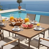 thumbnail of Ensemble table de jardin ovale 150x90 cm et 6 chaises taupe