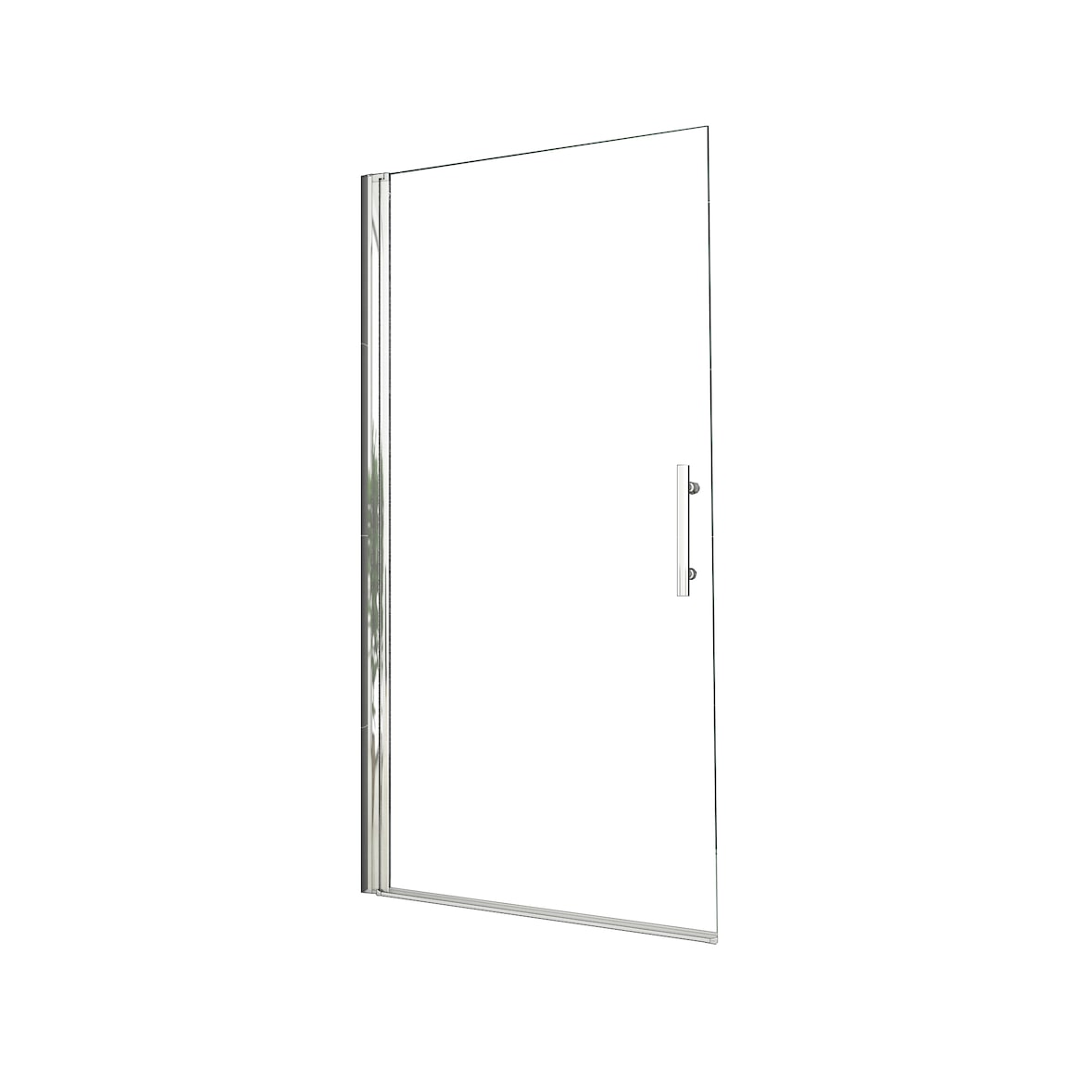 AICA Walkin Mampara de Ducha Frontal Abatible 1 Hoja Perfil Cromado Vidrio Antical 6mm (645-665)x1950mm