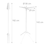 thumbnail of Relaxdays Bügelwäscheständer, für 27 Bügel, klappbar, belastbar bis 15 kg, Wäschestandtrockner, HxD:143x56 cm, weiß
