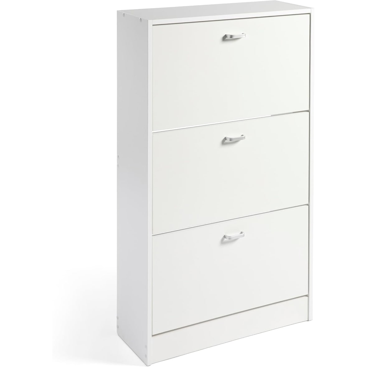 DUPI Mueble Zapatero Madera | 3 Puertas Oscilobatientes | 6 Baldas para 28 Zapatos | Diseño Minimalista | Zapatero Entrada (Blanco Veteado)