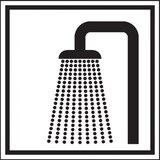 thumbnail of Aufkleber I Türschild Piktogramm Dusche, Folie, selbstklebend, 150x150mm