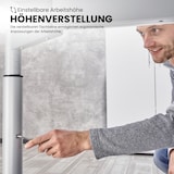 thumbnail of bümö höhenverstellbarer Schreibtisch 180x80 cm in graphit, Gestell silber - PC Tisch höhenverstellbar & groß, höhenverstellbarer Tisch Büro, großer