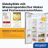 thumbnail of Exquisit Side-by-Side Kühlschrank, 513 Liter, NoFrost, Kühl-Gefrierkombination, LED, 4-Sterne-Gefrieren, Edelstahloptik, SBS5520-CF-040E inoxlook