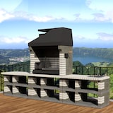 thumbnail of MF - Barbacoa de Obra Prefabricada para Leña y Carbón Modelo Pan America Plus XL  (Gris Beige - 120 x 70 x 220 cm) REF: 3550/3 - Uso en Exteriores