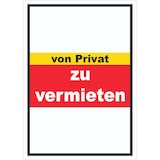 thumbnail of zu vermieten von privat Schild mit Text Verkaufsschild hochkant A0 Rückseite selbstklebend