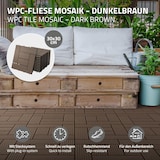 thumbnail of ECD Germany – WPC Terrassenfliesen – 30x30 cm 11 Stk.=1m² Dunkelbraun Mosaik | Holzoptik, Klicksystem mit Drainage