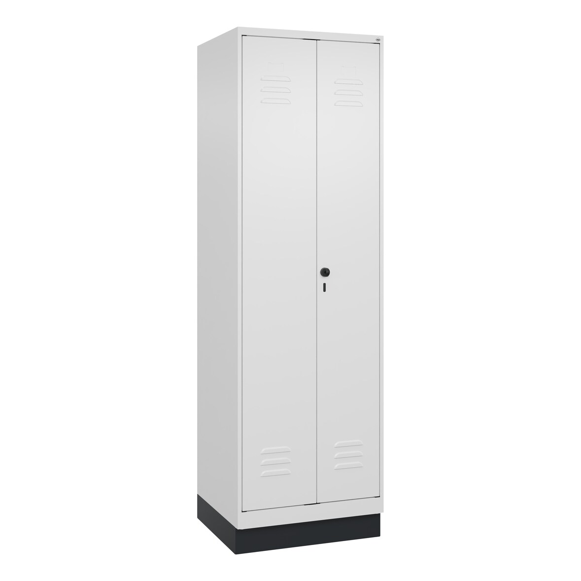 C+P Wäsche-Spind Classic PLUS, Sockel, 2 Abteile, 1950x600x500mm, 9016/9016