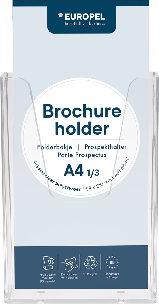 Europel Prospekthalter Wandmontage 1/3 A4  - 10 Stück