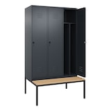 thumbnail of C+P Spind Classic PLUS, Buche untergebaute Sitzbank 3 Abteile, HxBxT 212x120x82cm, Sicherheitsdrehriegel, Anthrazit von PROREGAL