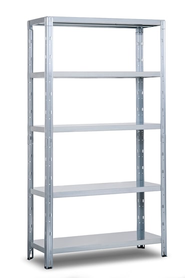 CROSSER Scaffalatura in Acciaio galvanizzato 120x50xH188 montaggio ad incastro, Zincato